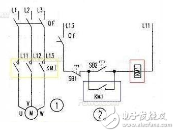 5线光电开关与接触器接线图